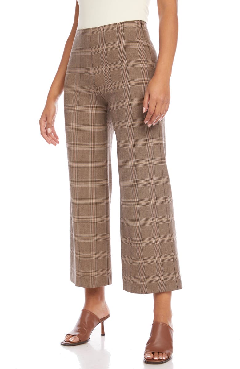 Karen Kane Plaid Wide Leg Crop Pants, Alternate, color,