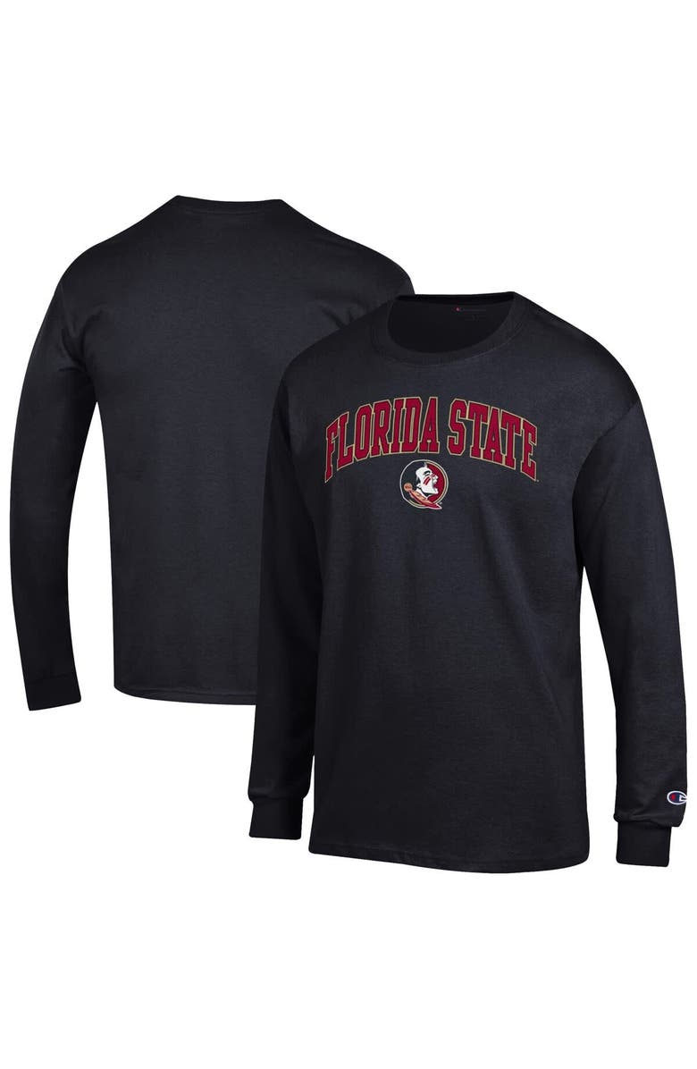 Champion Men's Champion  Black Florida State Seminoles Arch Over Logo Long Sleeve T-Shirt, Main, color, 