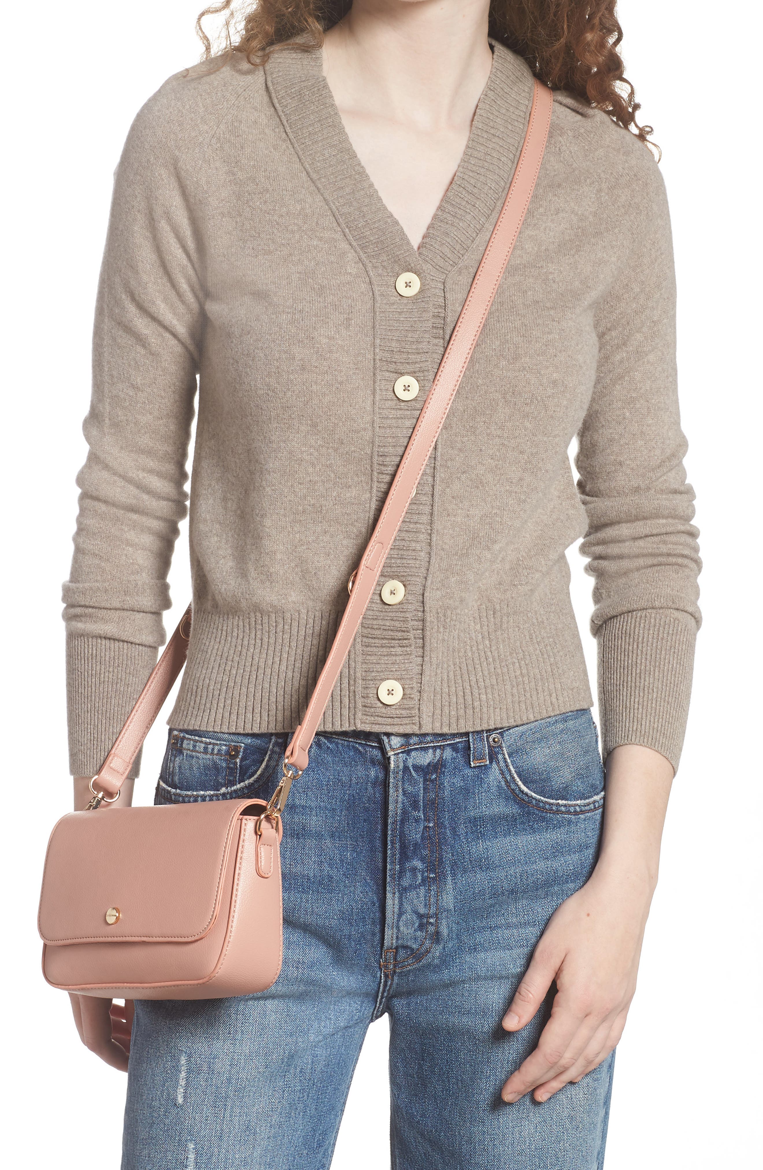 2-Piece Vegan Leather Crossbody Bag, Alternate, color, BLUSH