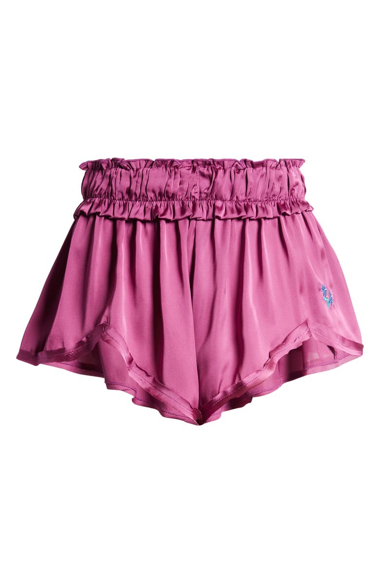 Free People Like Honey Satin Pajama Shorts, Alternate, color, Vivid Viola