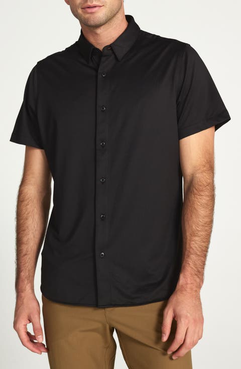 Owen Solid Short Sleeve Performance Button-Up Shirt