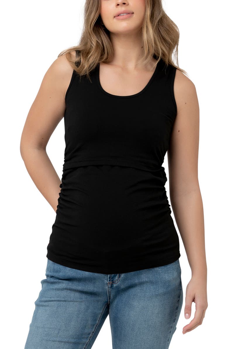 Ripe Maternity Organic Nursing Tank, Main, color, Black
