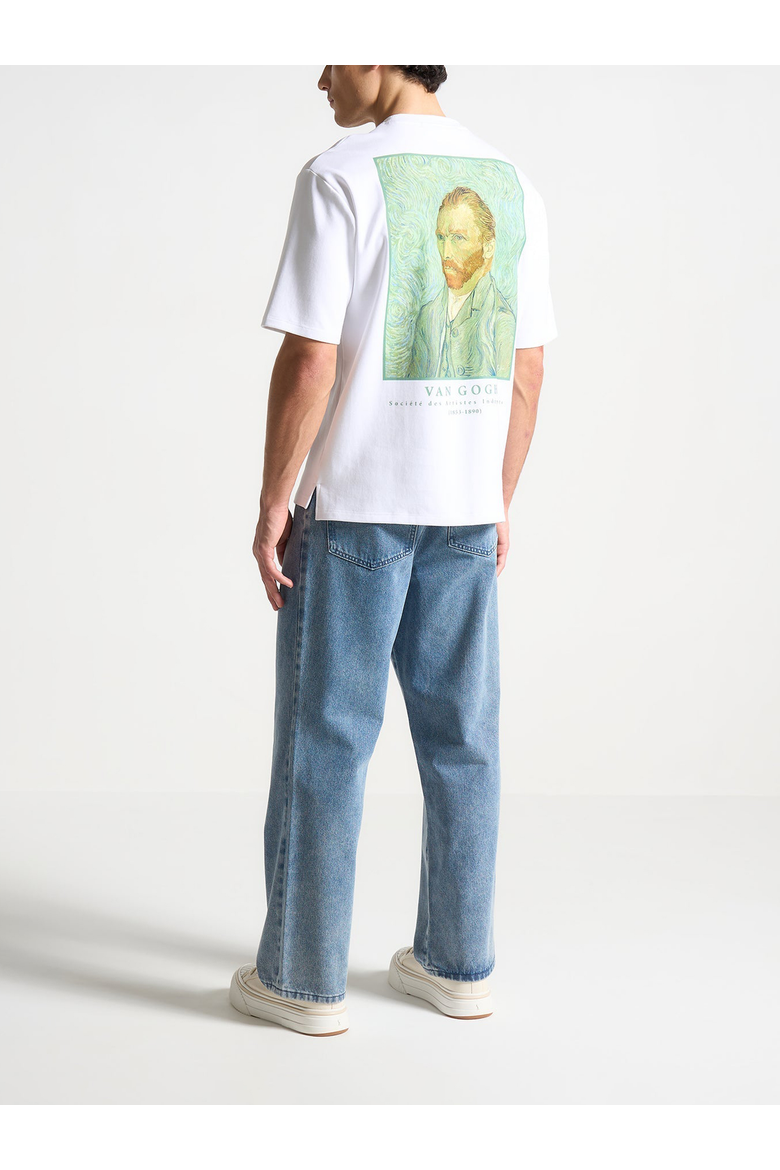 Self Portrait Van Gogh Cotton T-Shirt, Main, color, White