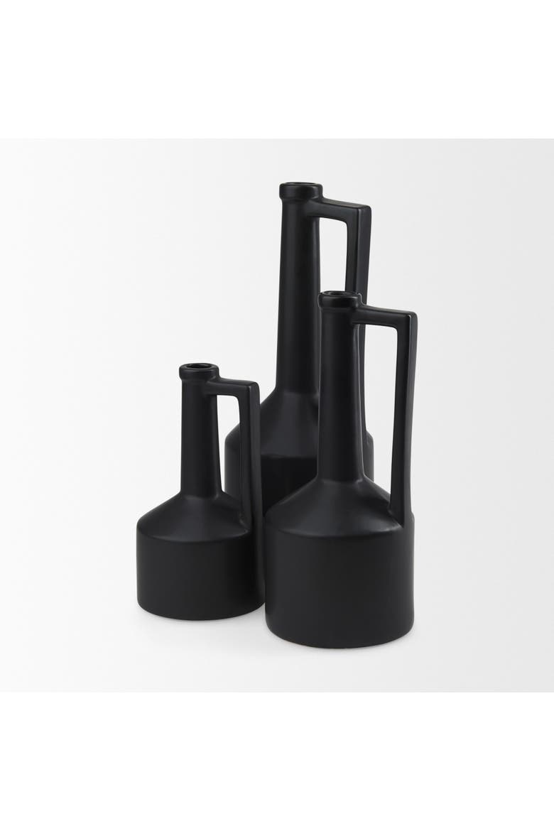 Burton Ceramic Jug Vase, Alternate, color, Black