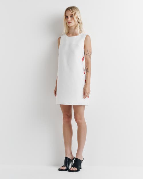 Romy Cherry Lips Shift Dress In White, Lips