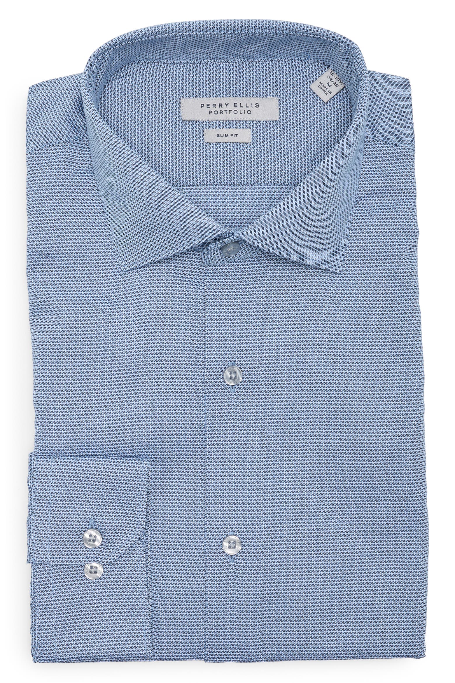 Perry Ellis Slim Fit Double Edge Texture Dress Shirt (Men) | Nordstromrack