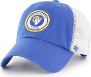 '47 Men's '47 Royal/White Los Angeles Rams Highline Clean Up Trucker Snapback Hat