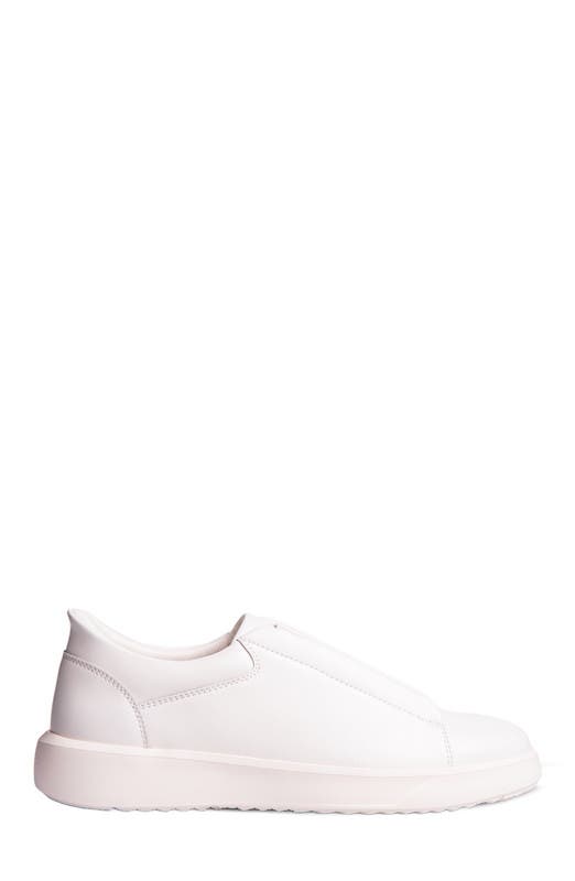 Allen Street Hands Free Technology Lightweight Leather Sneaker, Alternate, color, White Napa Leather