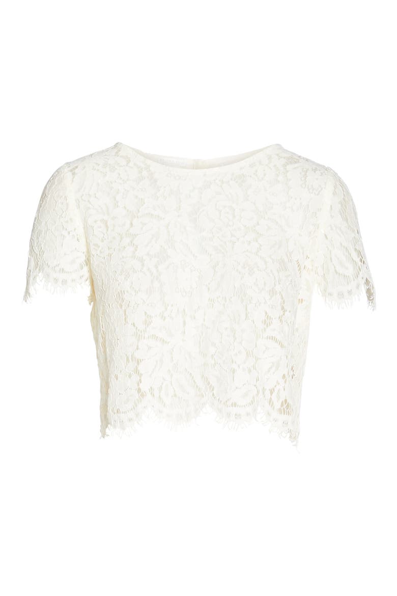 Kenzie Lace Crop Top, Alternate, color, IVORY