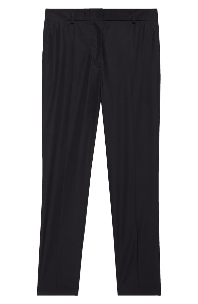 Akris Flavin Cotton Poplin Ankle Pants, Alternate, color, Black