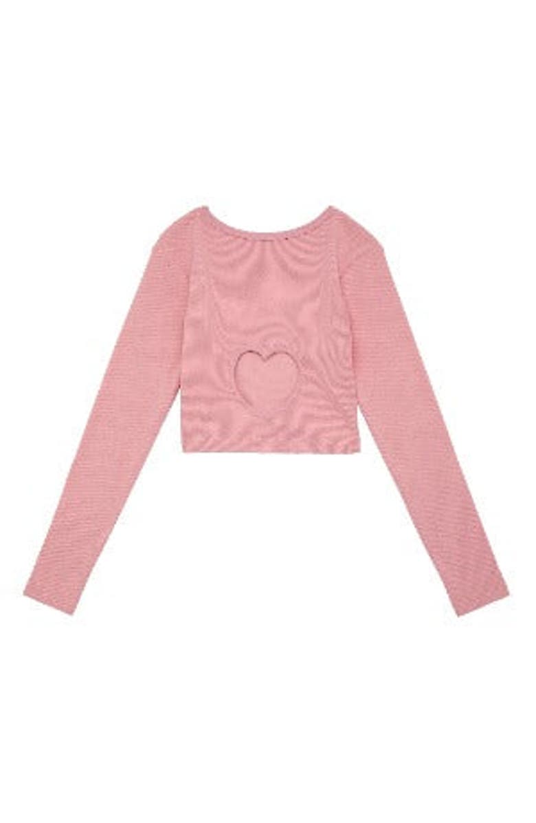 Theme Sloane Long Sleeve Heart Cut Out Ribbed Top, Alternate, color, Ballet Pink