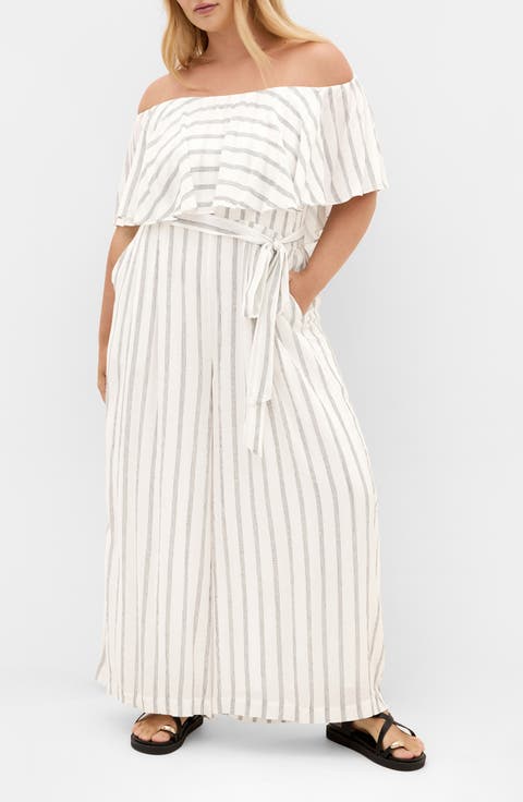 Emery Stripe Jumpsuit (Plus)