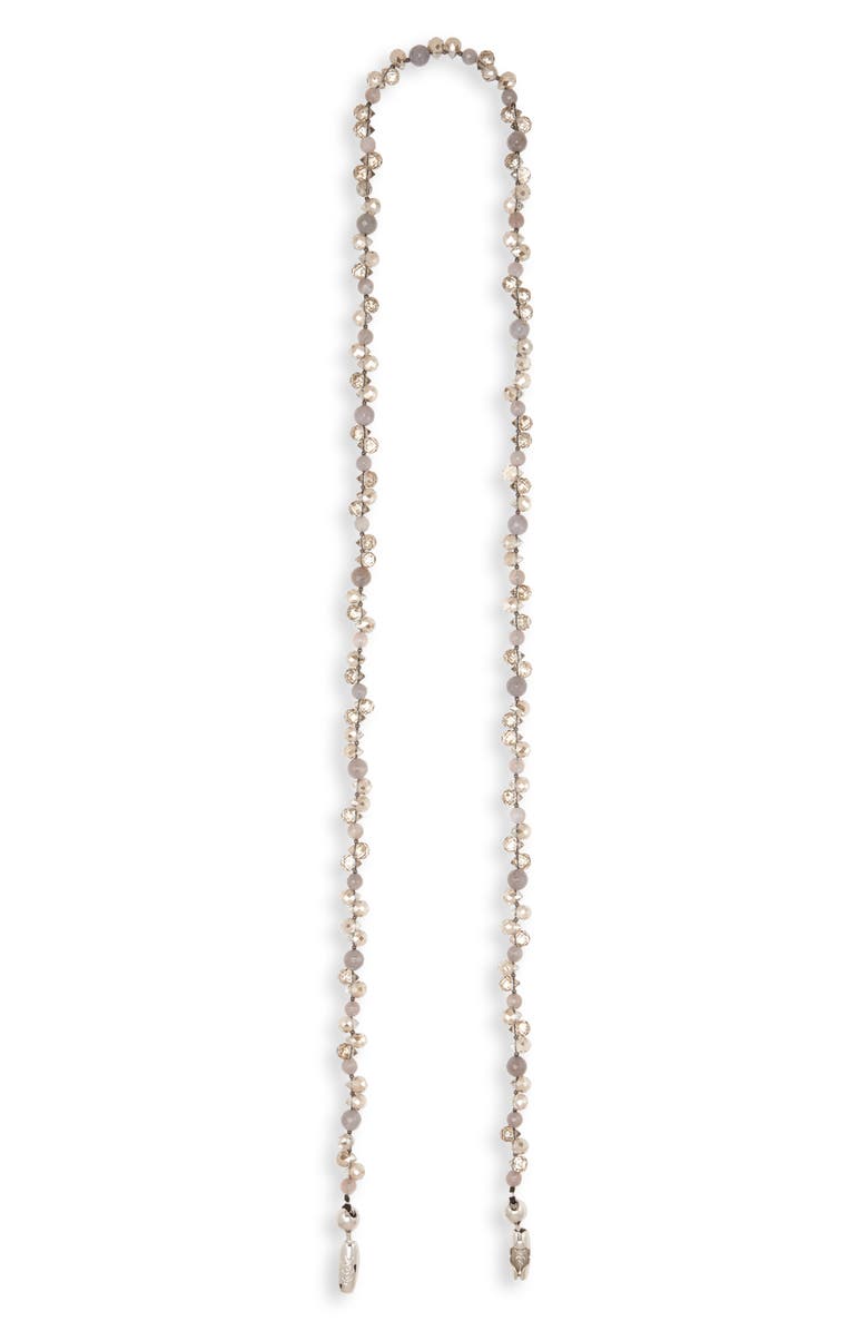 ossa Faceted Crystal Crossbody Strap for iPhone Case, Main, color, Black Diamond