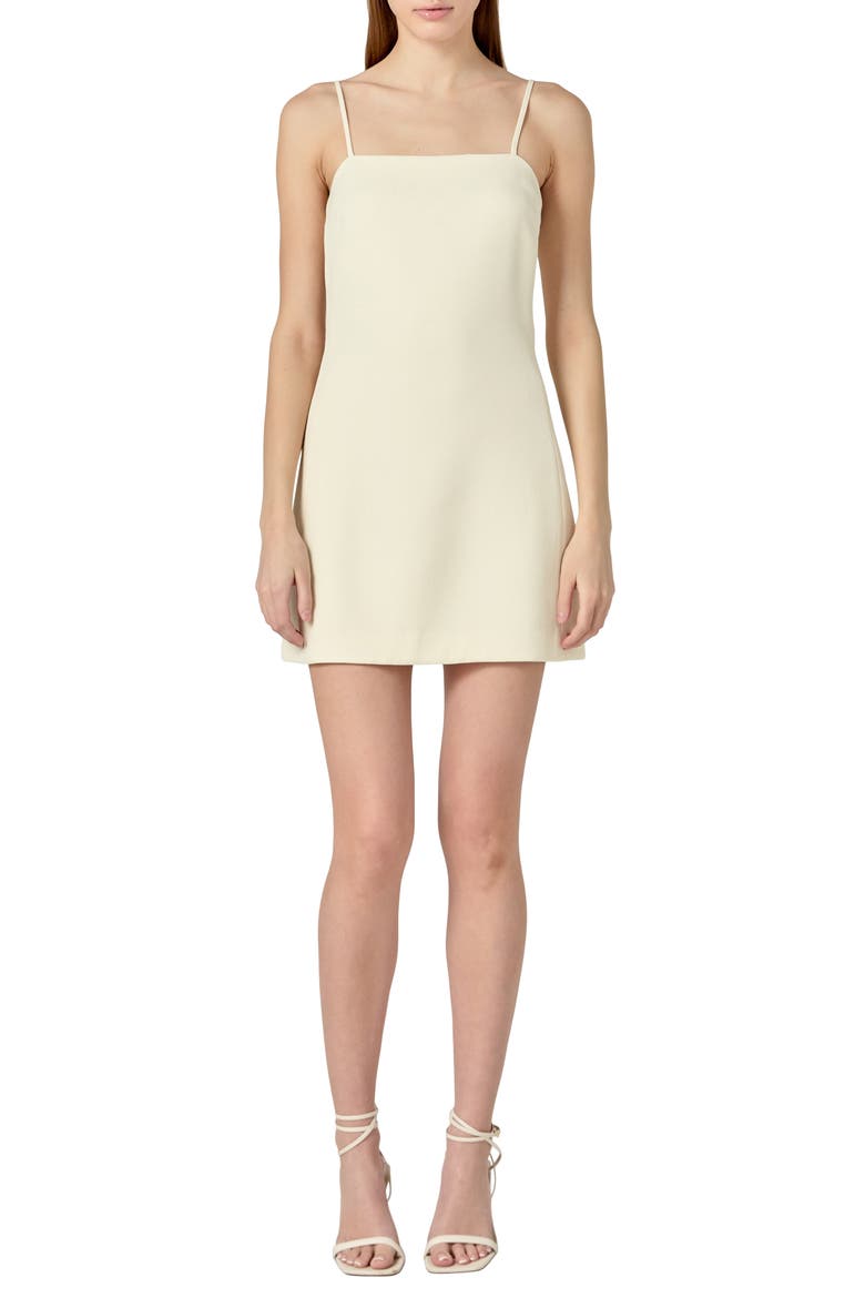 Tie Strap A-Line Minidress, Main, color, CREAM