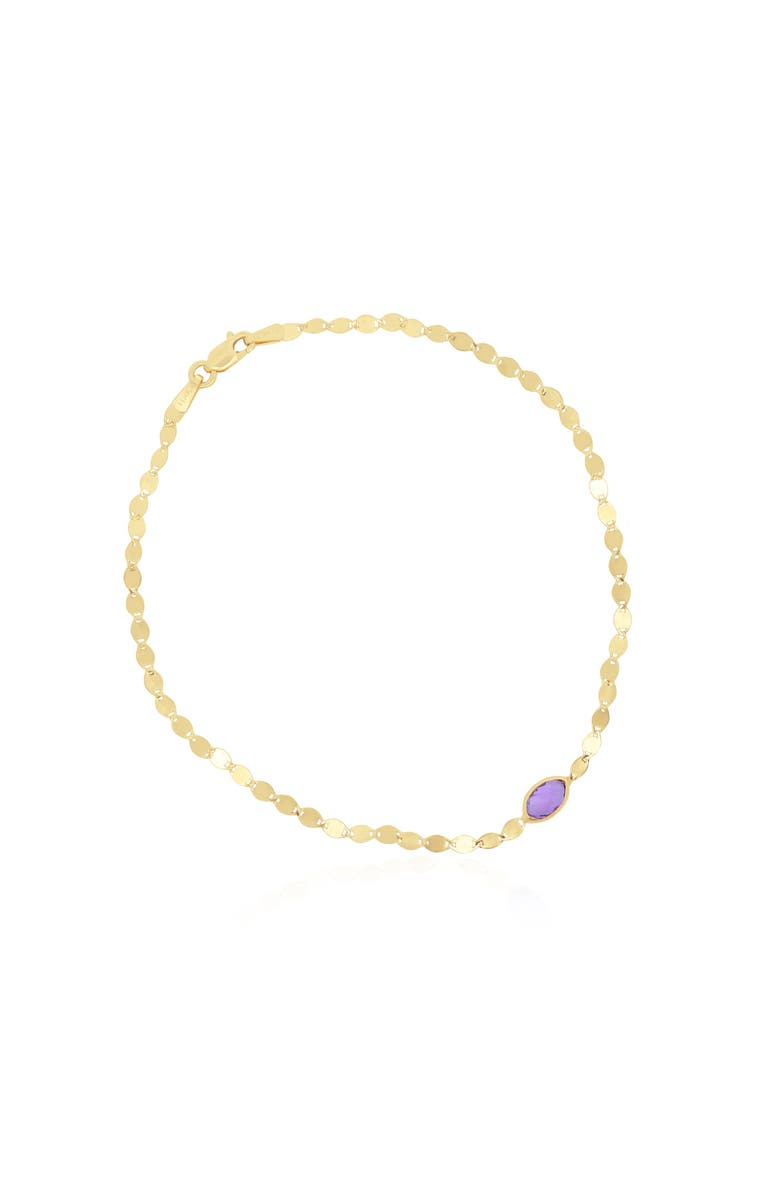 The Lovery Fine Jewelry Amethyst Disco Chain Bracelet, Main, color, Amethyst