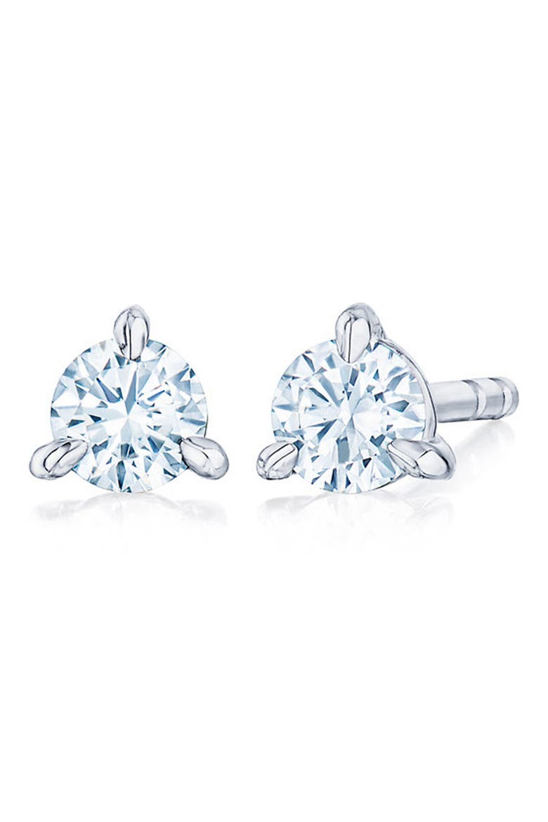Round Brilliant Cut Diamond & Platinum Stud Earrings - 1.25ct., Main, color, PLATINUM