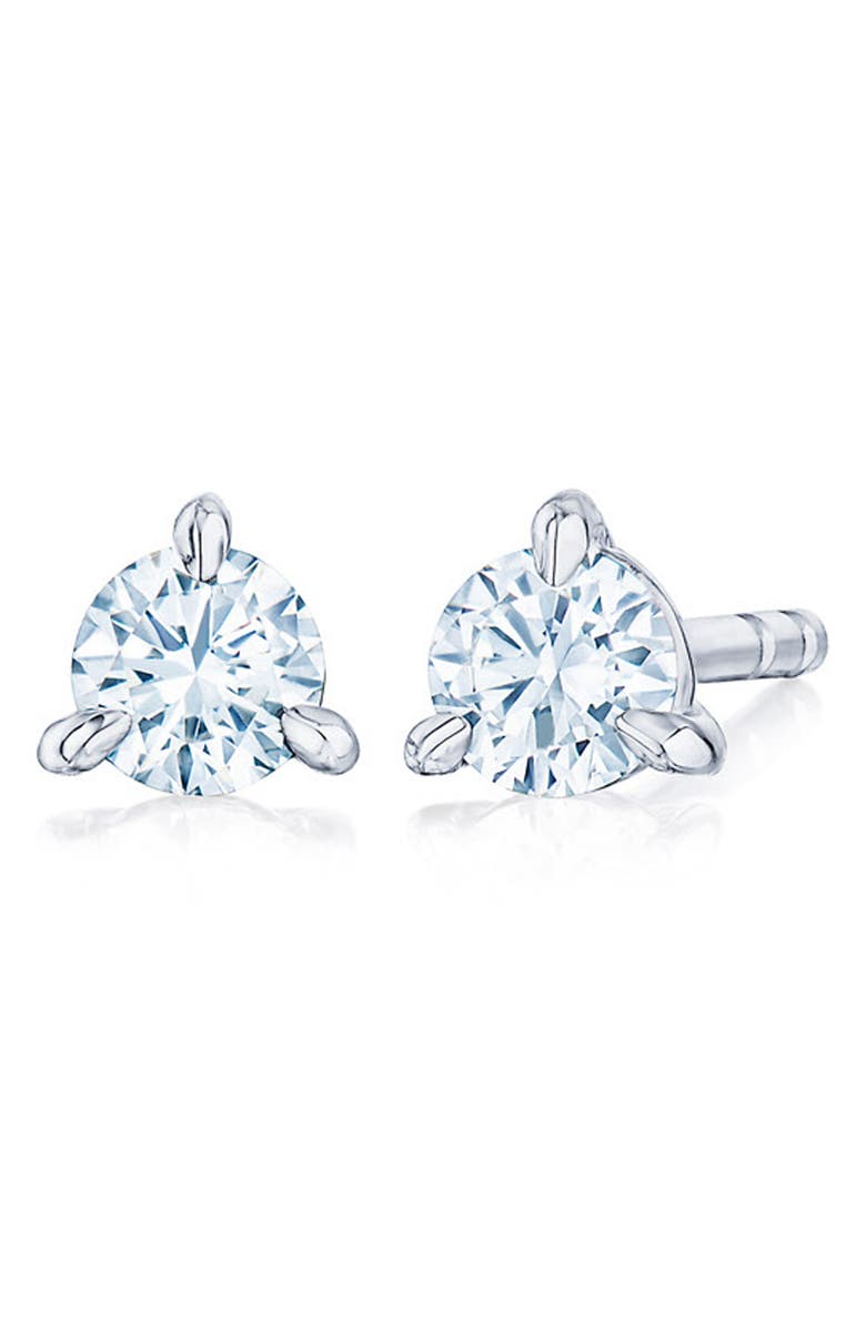 Kwiat Round Brilliant Cut Diamond & Platinum Stud Earrings - 1.25ct., Main, color, Platinum