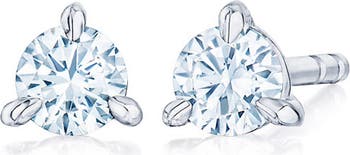 Round Brilliant Cut Diamond & Platinum Stud Earrings - 0.25ct.