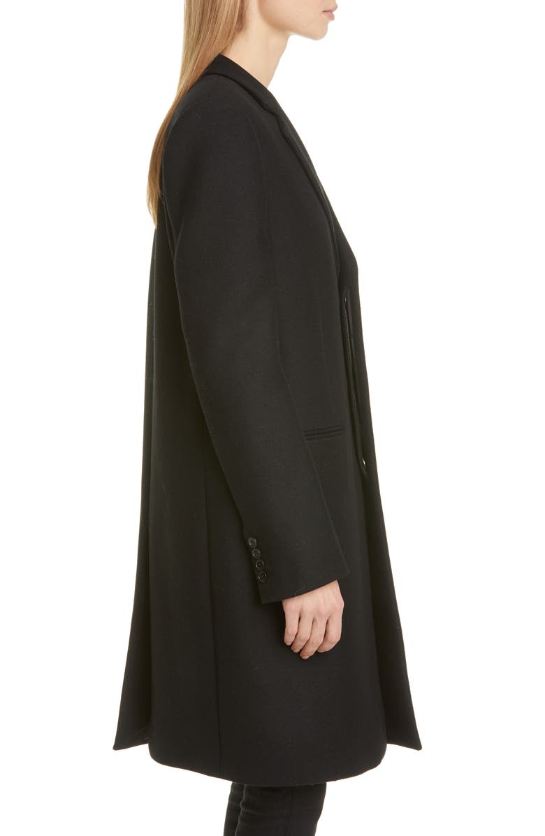 Saint Laurent Reefer Wool Coat, Alternate, color, 