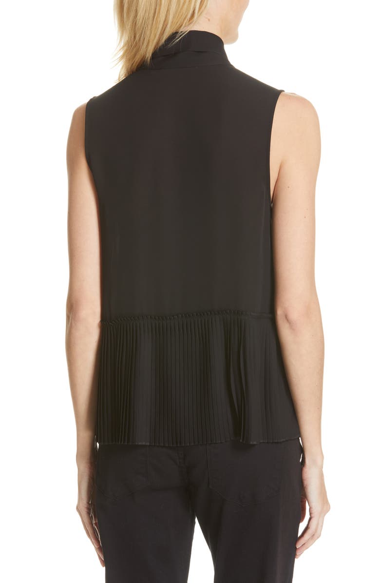 FRAME Pleated Peplum Hem Silk Tank, Alternate, color, 