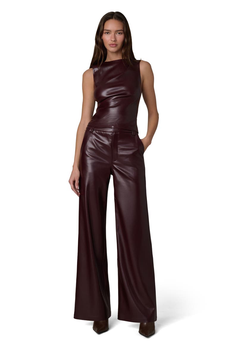 The Meg Faux Leather Sleeveless Top, Alternate, color, CABERNET