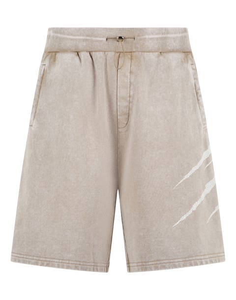 Washed Shorts Crackle Scratch Men