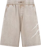 PLEIN SPORT Washed Shorts Crackle Scratch Men