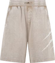 PLEIN SPORT Washed Shorts Crackle Scratch Men
