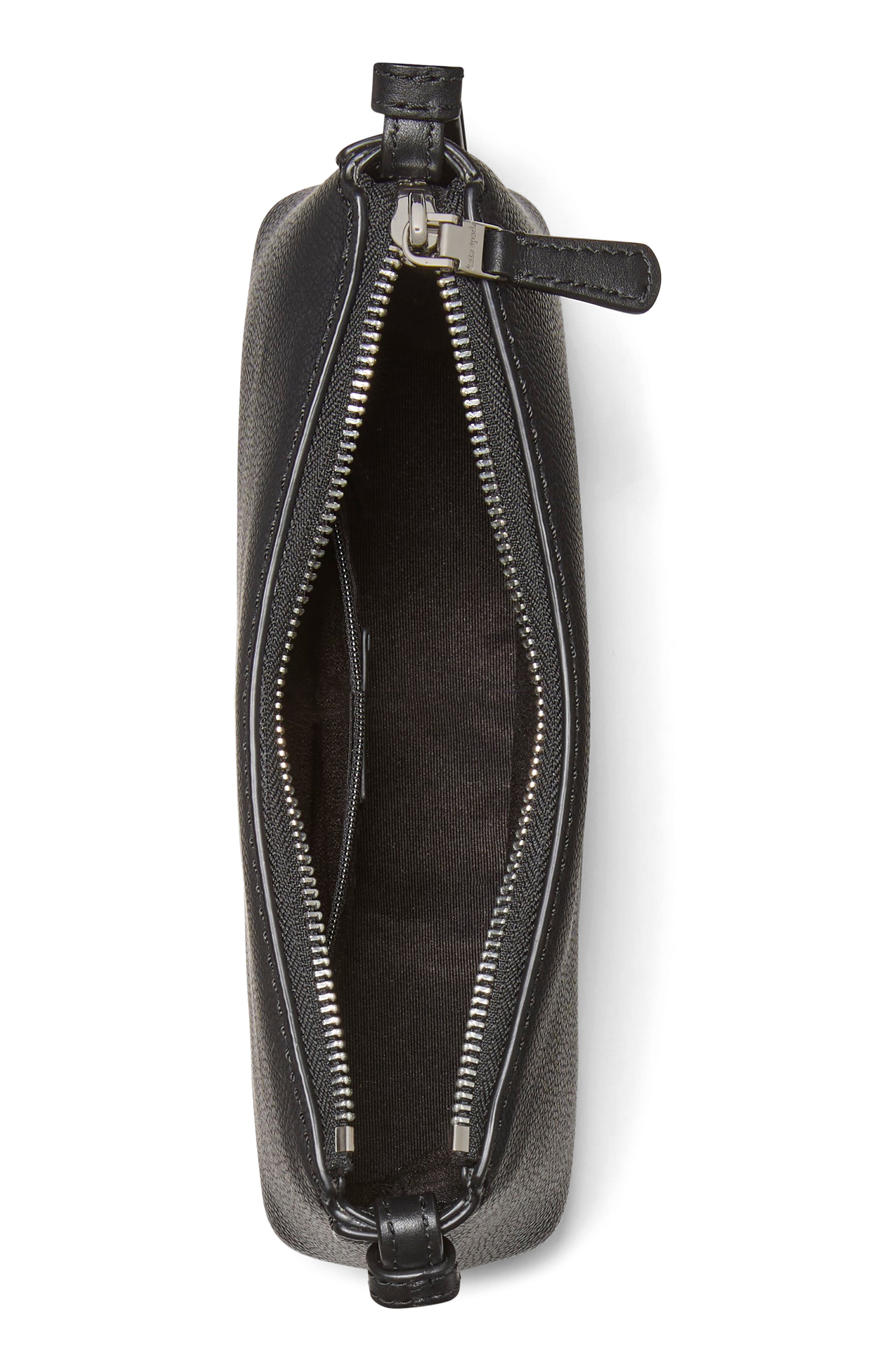 Kate Spade New York loop pebble leather crossbody bag, Alternate, color, Black