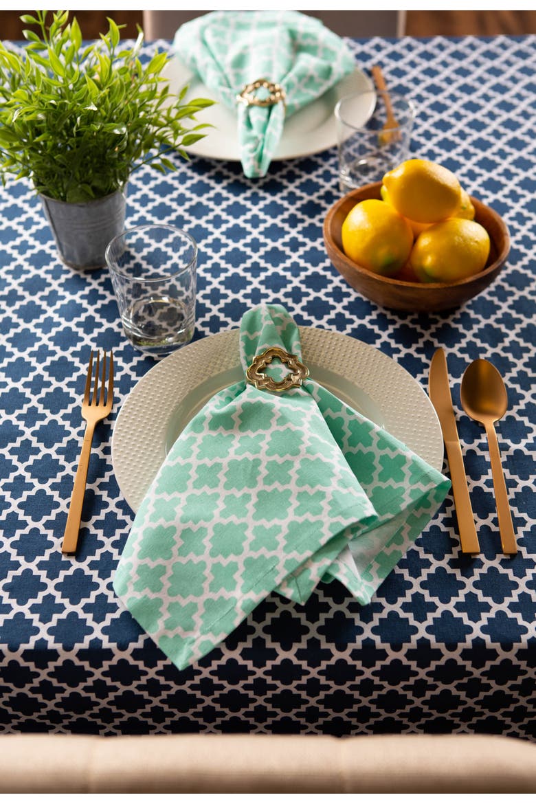 Lattice Print Tablecloth, Alternate, color, Nautical Blue