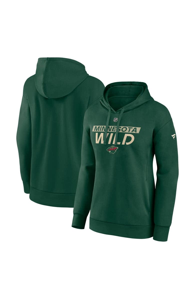FANATICS Women's Fanatics Green Minnesota Wild Authentic Pro Core Primary Fleece Pullover Hoodie, Main, color, Green