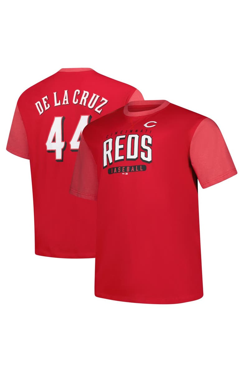 PROFILE Men's Profile Elly De La Cruz Red Cincinnati Reds Big & Tall Name & Number T-Shirt, Main, color, Red