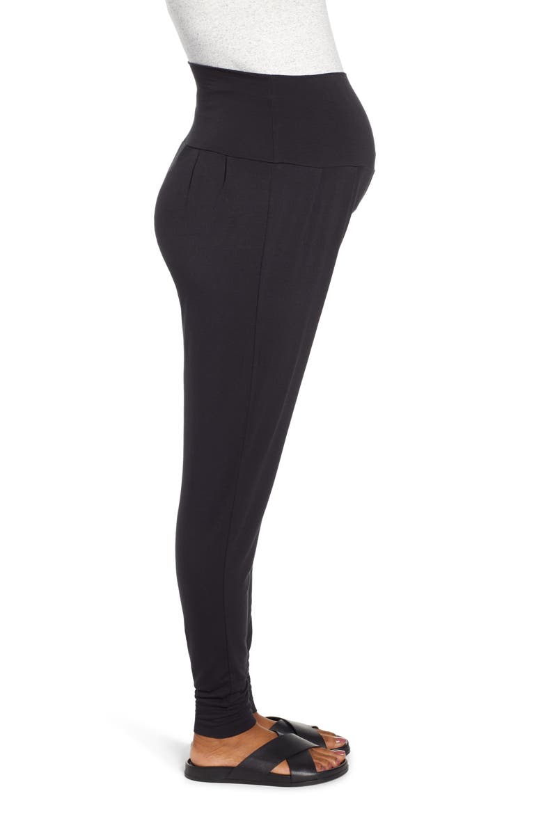 Tapered Maternity Lounge Pants, Alternate, color, BLACK