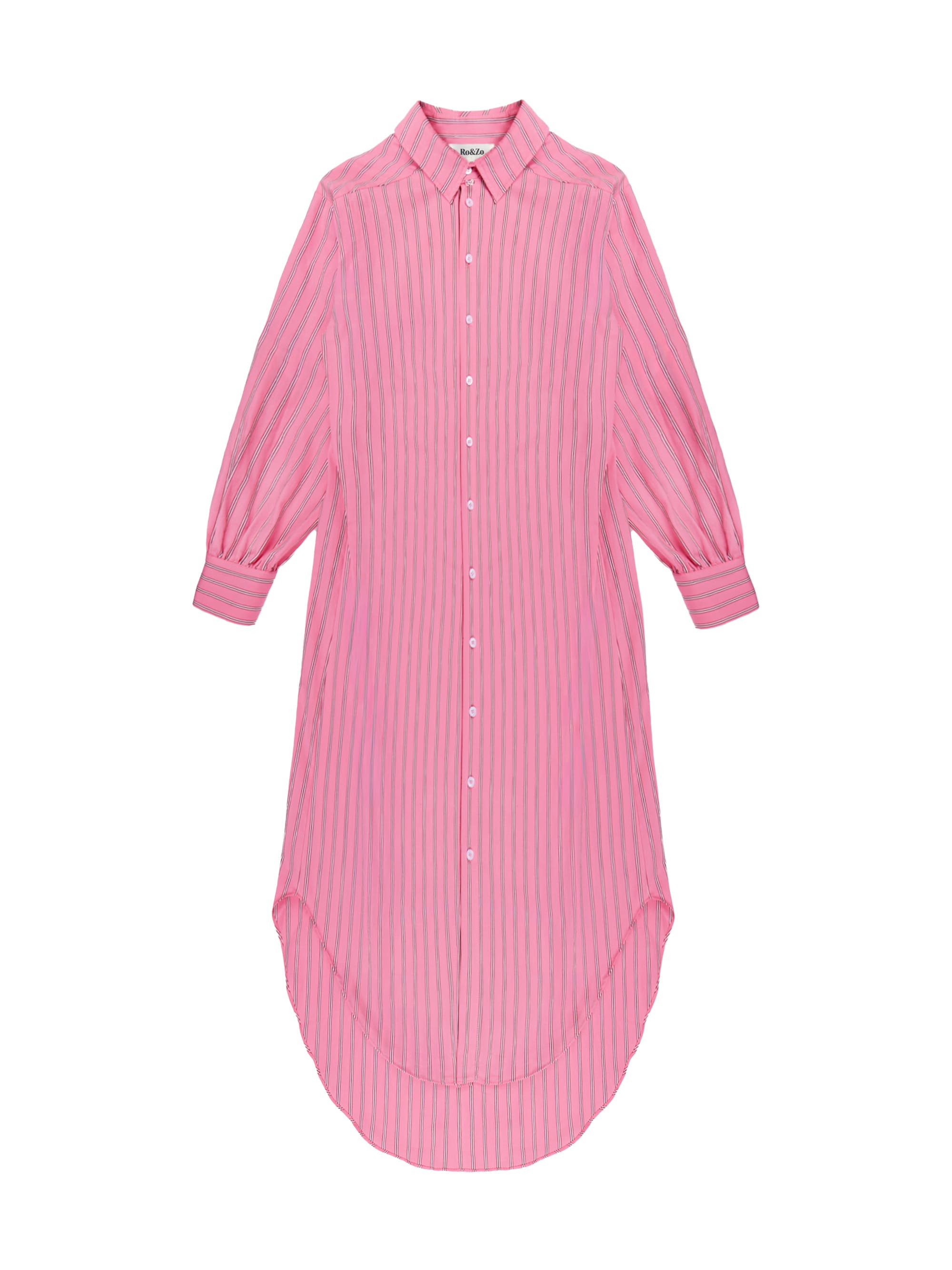 Long Sleeve Stripe Shirt Dress - image 2
