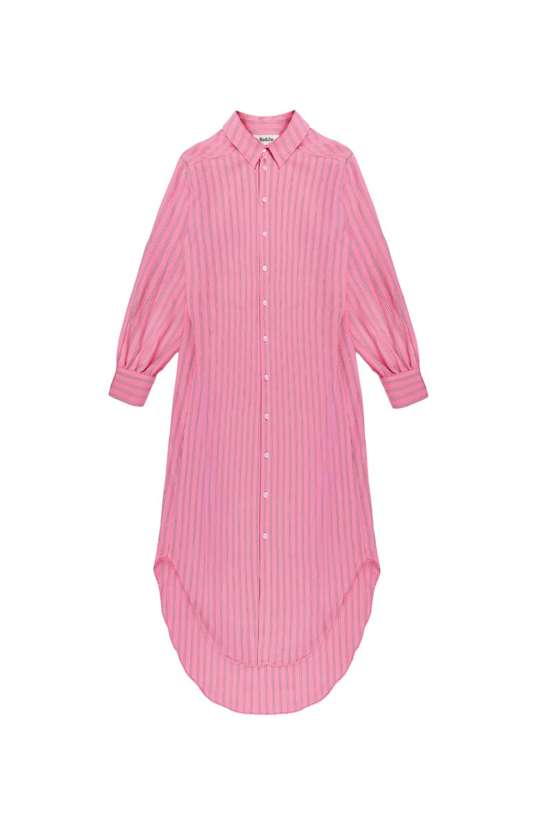 Ro&Zo Long Sleeve Stripe Shirt Dress, Alternate, color, Pink