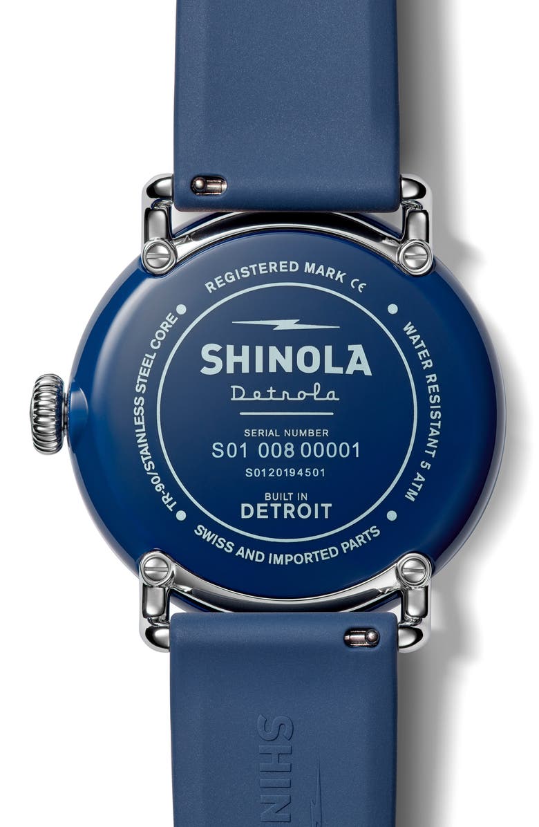 Shinola Detrola The Honcho Silicone Strap Watch, 43mm, Alternate, color, 