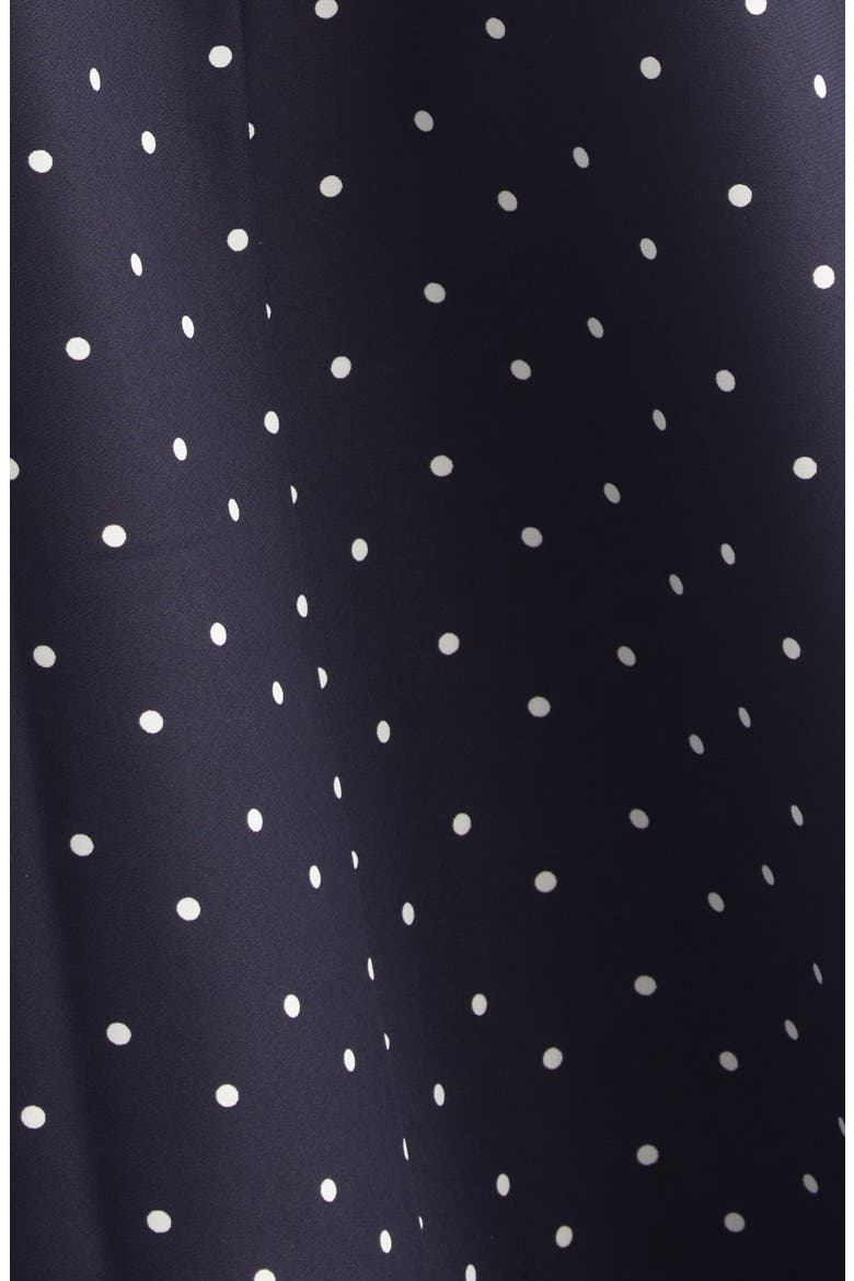 Orielle Polka Dot Midi Dress, Alternate, color, NAVY
