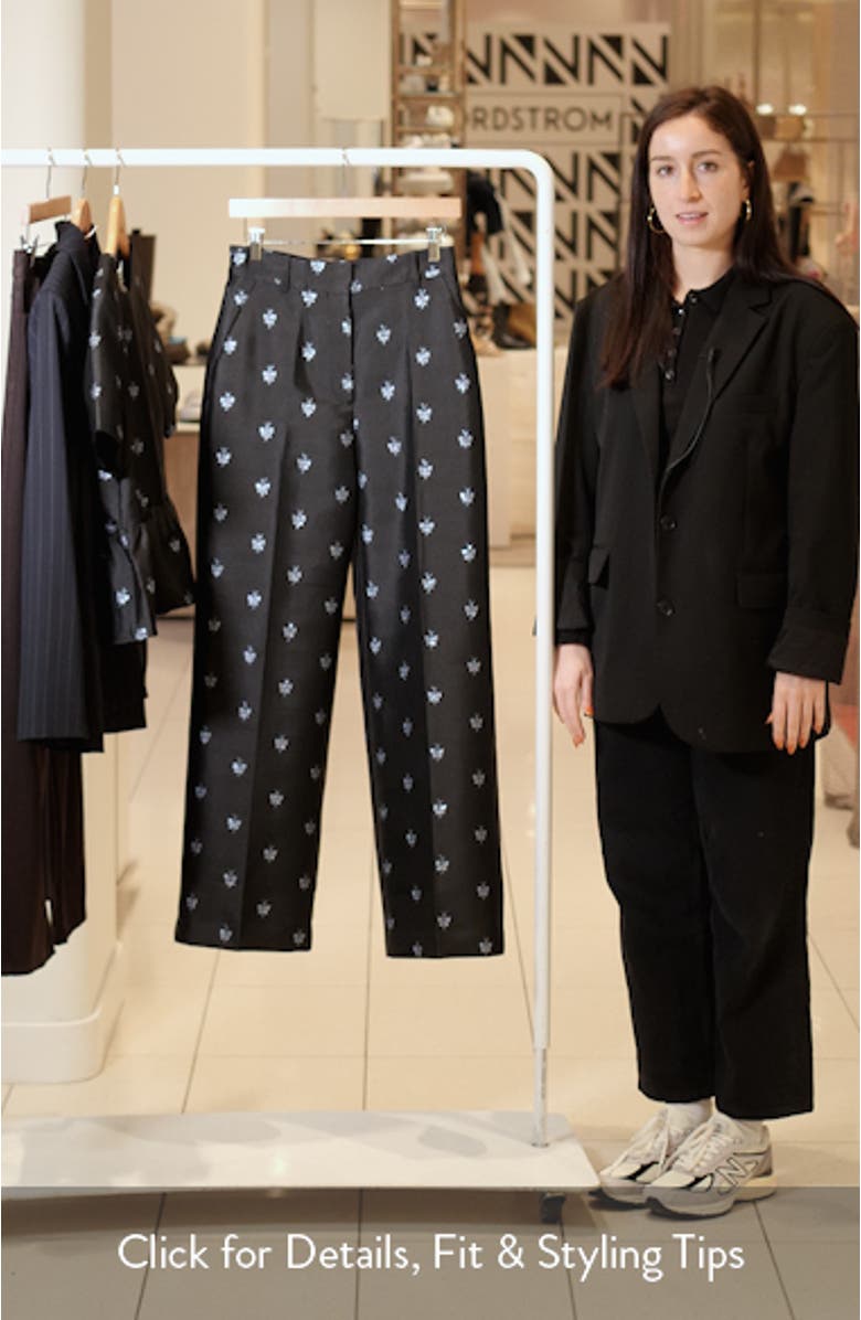 Metallic Jacquard Wide Leg Pants, sales video thumbnail