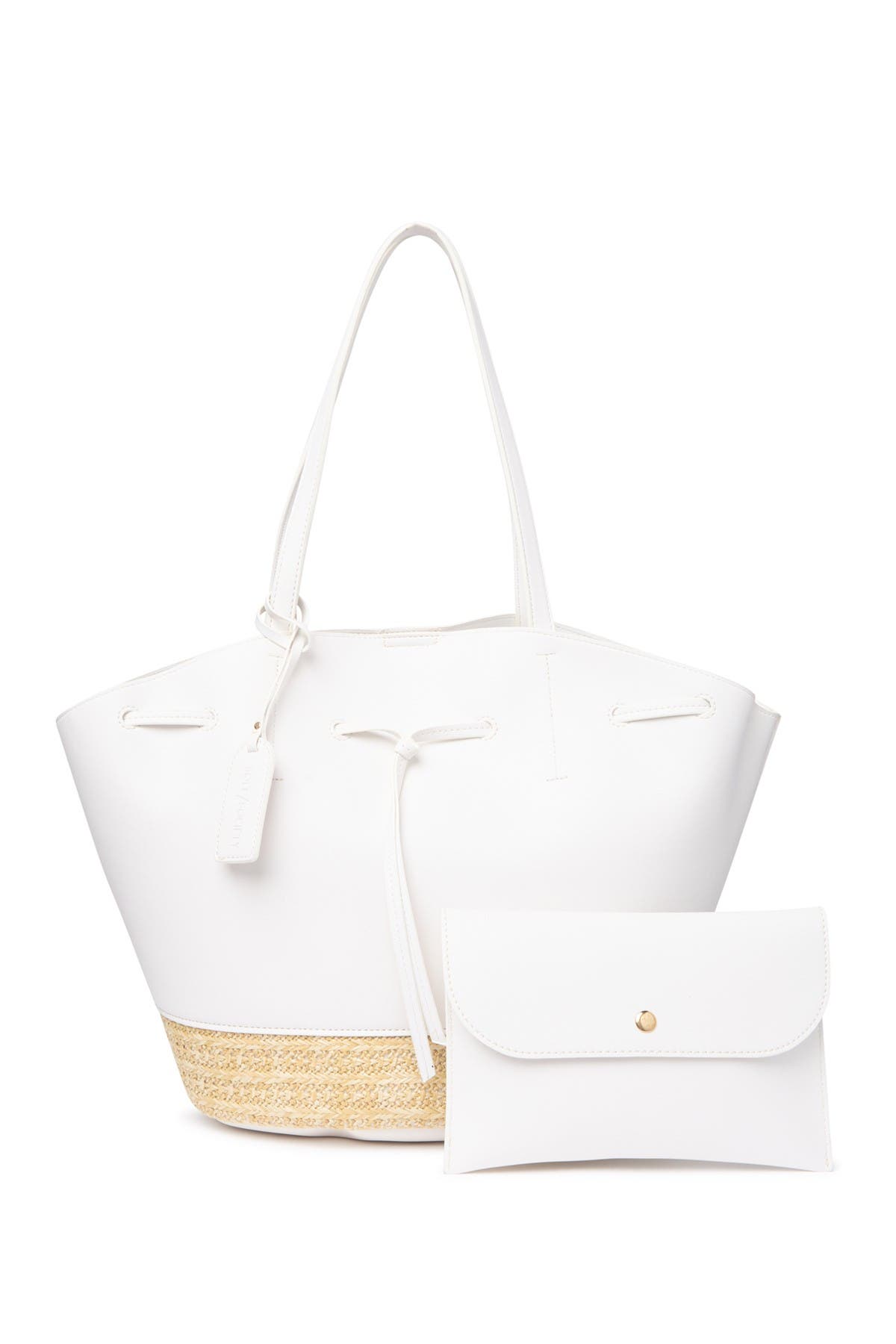 Sole Society Felia Straw Bottom Tote, Alternate, color, 