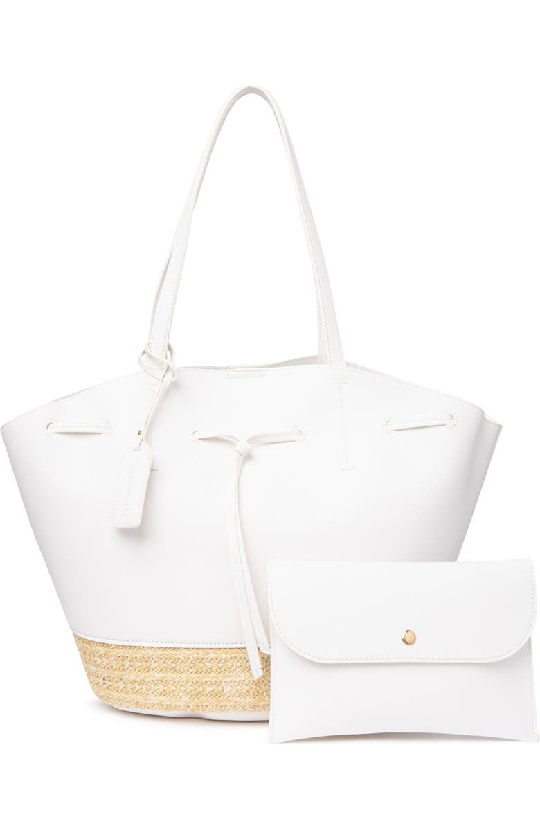 Sole Society Felia Straw Bottom Tote, Alternate, color,