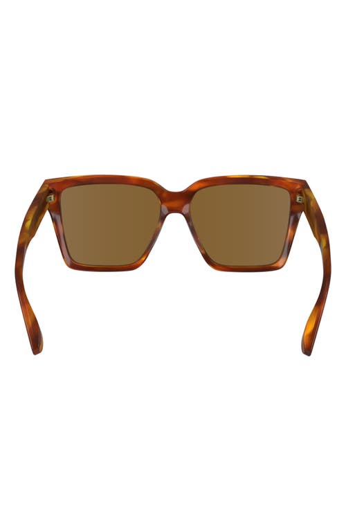 Victoria Beckham 57mm Chain Rectangular Sunglasses In Brown