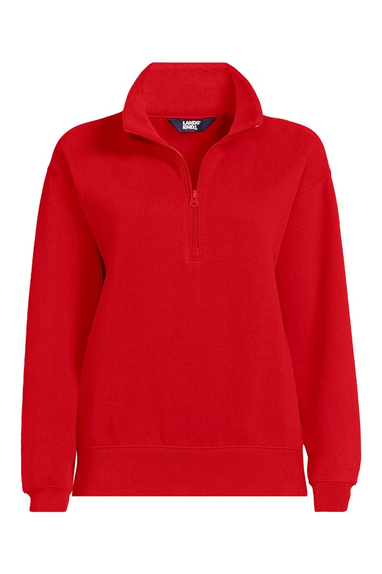 Serious Sweats Relaxed Quarter Zip Pullover Sweatshirt, Alternate, color, Coral Red