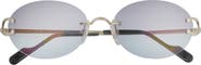 Cartier 55mm Gradient Rimless Oval Sunglasses