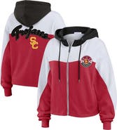 WEAR by Erin Andrews Women's WEAR by Erin Andrews Cardinal USC Trojans Color-Block Full-Zip Hoodie