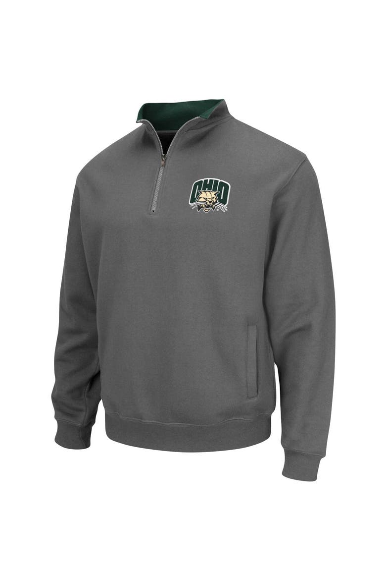 Men's Colosseum Charcoal Ohio Bobcats Tortugas Logo Quarter-Zip Jacket, Alternate, color, Charcoal