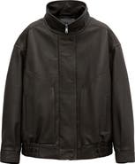 MANGO Oversize Leather Jacket