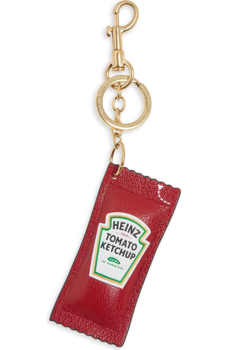 Anya Hindmarch Heinz<sup>®</sup> Ketchup Leather Bag Charm, Main, color,