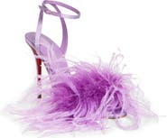 Christian Louboutin Miss Z Loubipoupi Feather Embellished Ankle Strap Sandal