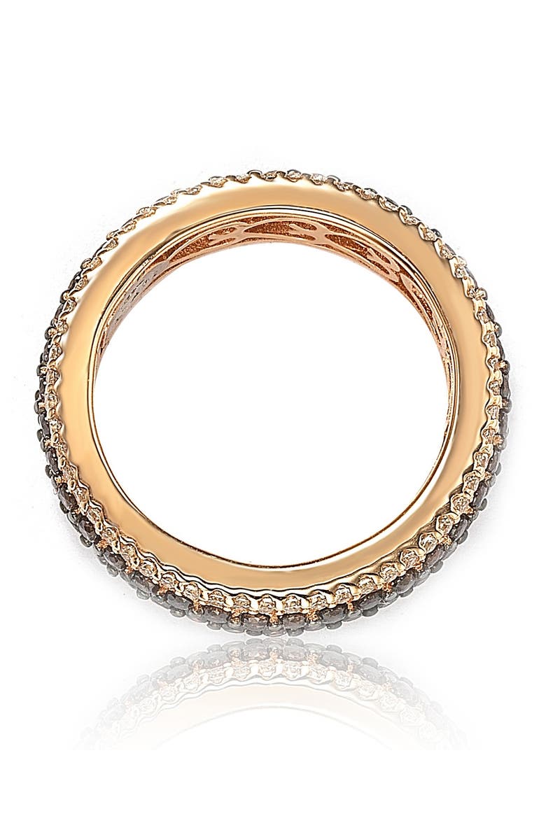 SUZY LEVIAN Sterling Silver Brown & White Pavé Eternity Band, Alternate, color,