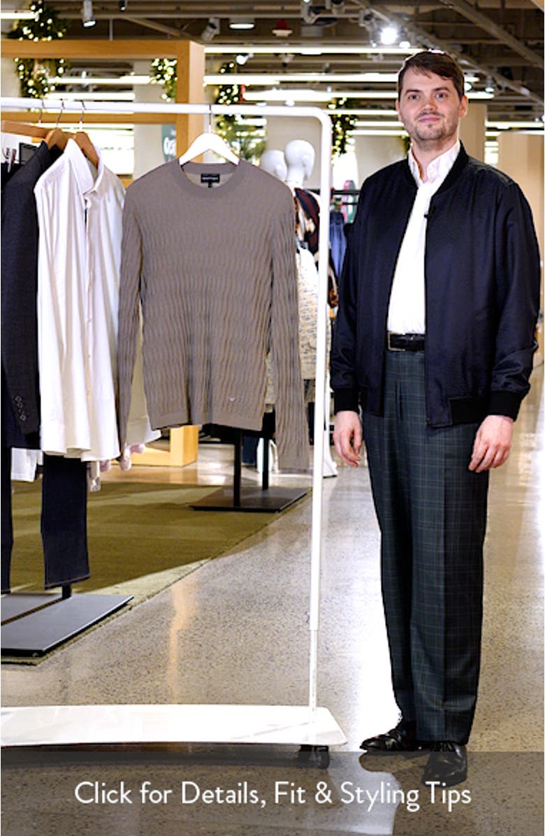 Diamond Stitch Virgin Wool Crewneck Sweater, sales video thumbnail